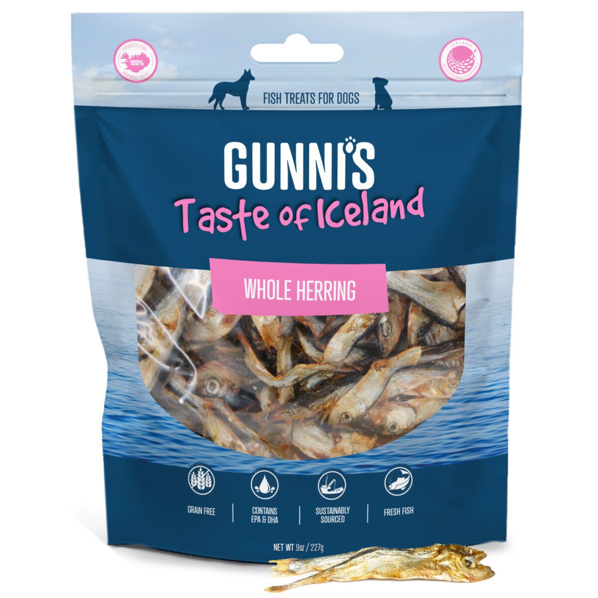 Gunni's Whole Herring Hundegodbit 255g - Tørket hundegodteri