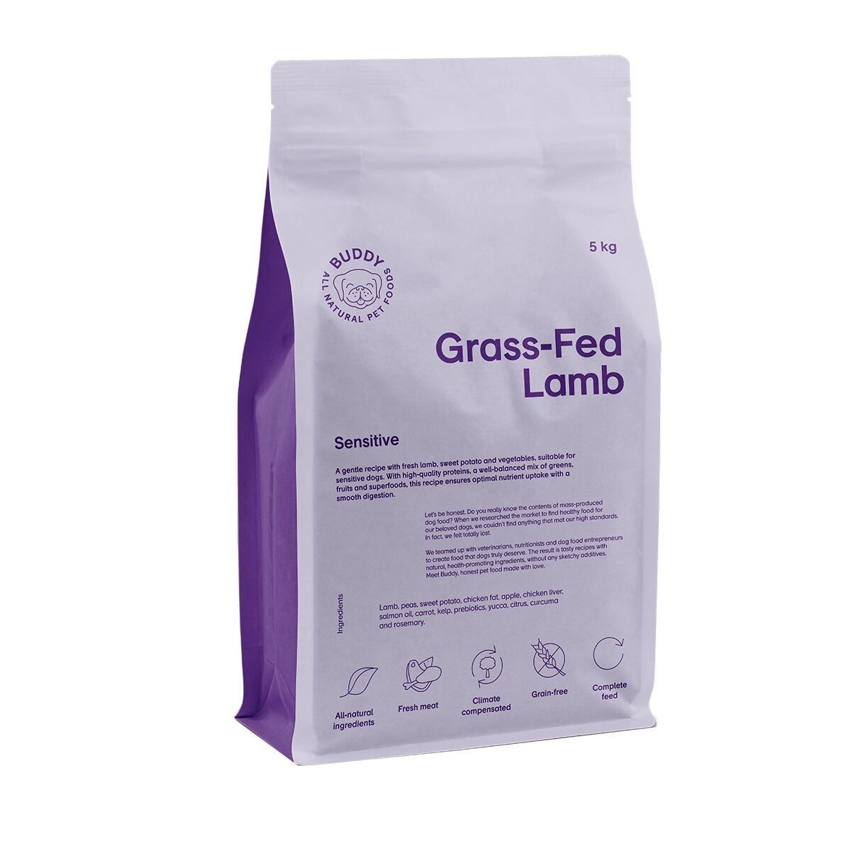 Buddy Grass-Fed Lamb Tørrfôr til Hund 5 kg