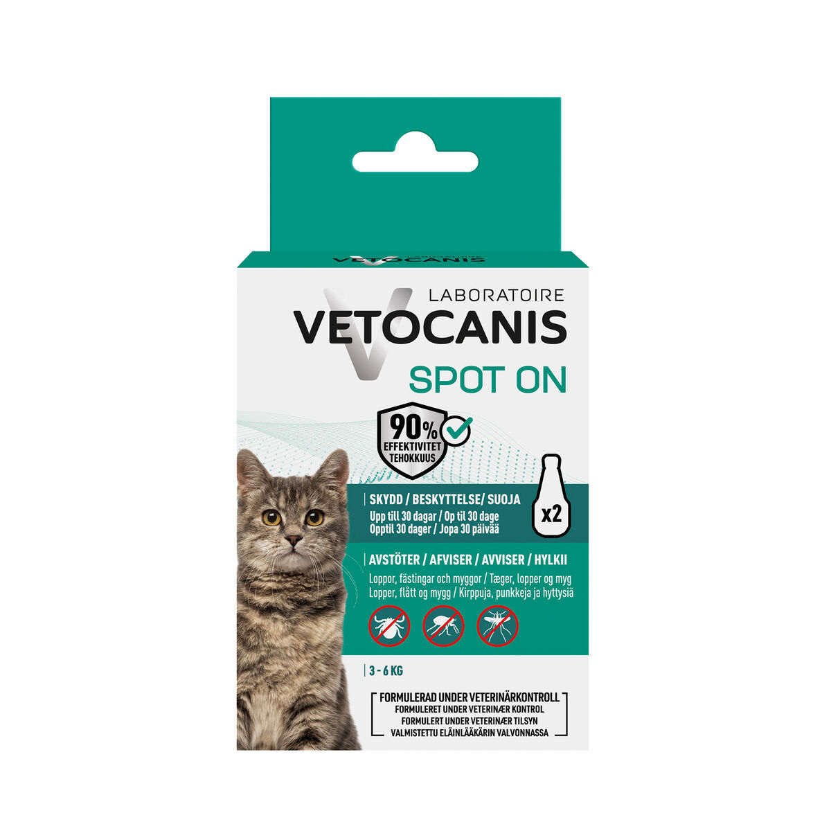 Vetocanis Anti-parasitt Spot on Cat 2,4 ml - Flåttmiddel katt