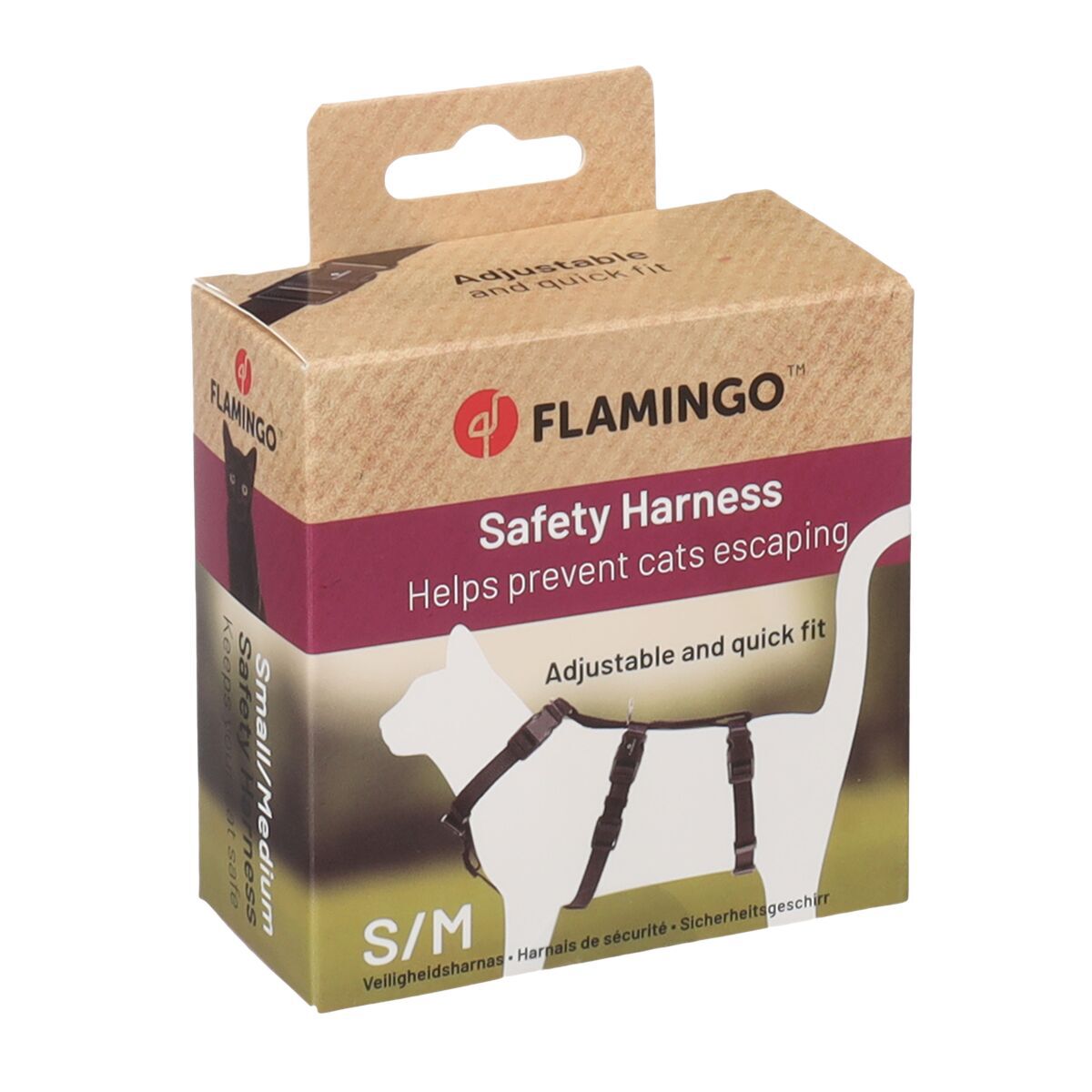 Flamingo Cat Safety harness Zera, Black