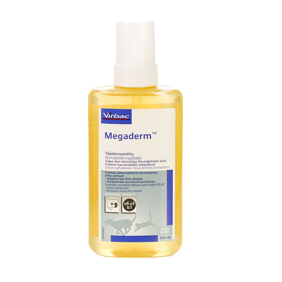 Virbac Megaderm 250 ml - Kosttilskudd for pels, hud & eksem til hund & katt