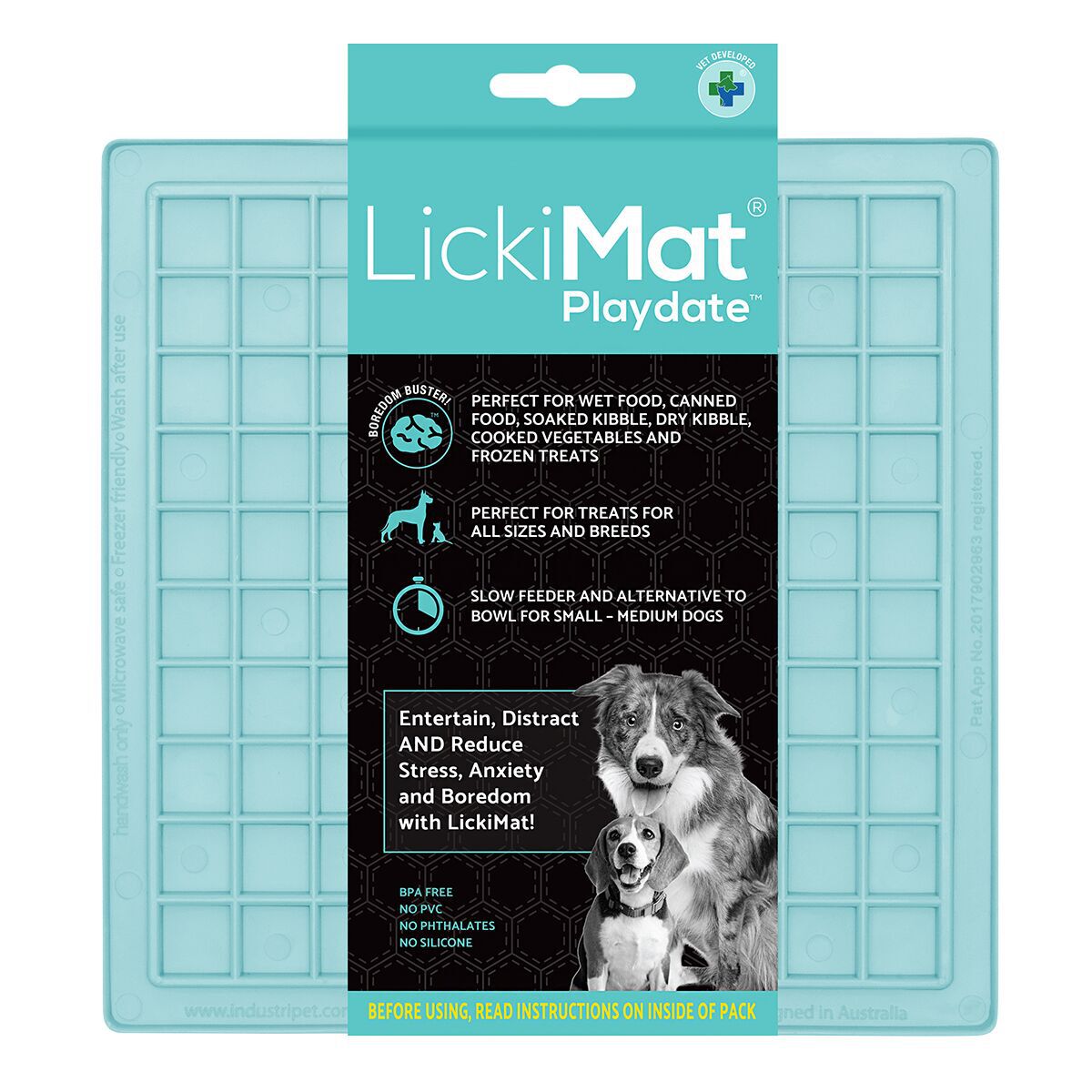 LickiMat Playdate Classic Slikkematte Lila - Slow feeder & slikkematte