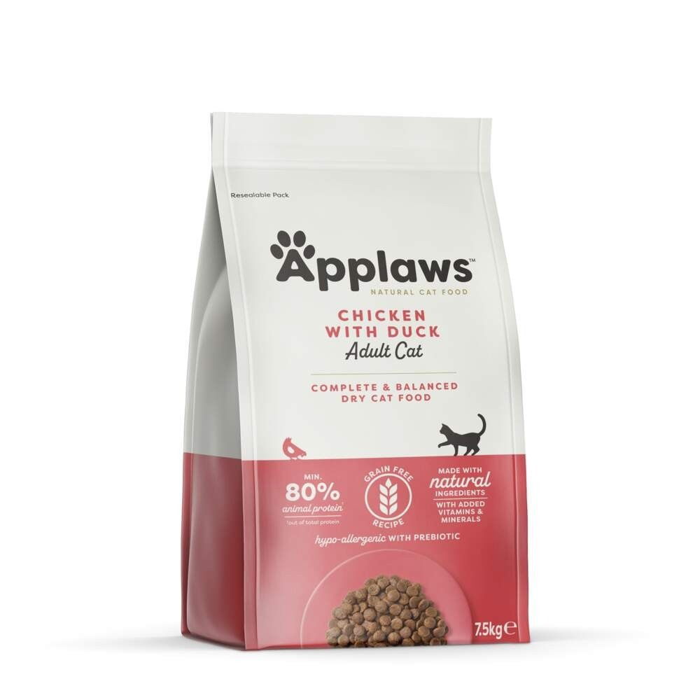 Applaws Cat Adult Grain Free Chicken & Duck Tørrfôr til Katt 7,5 kg - Kornfri kattemat