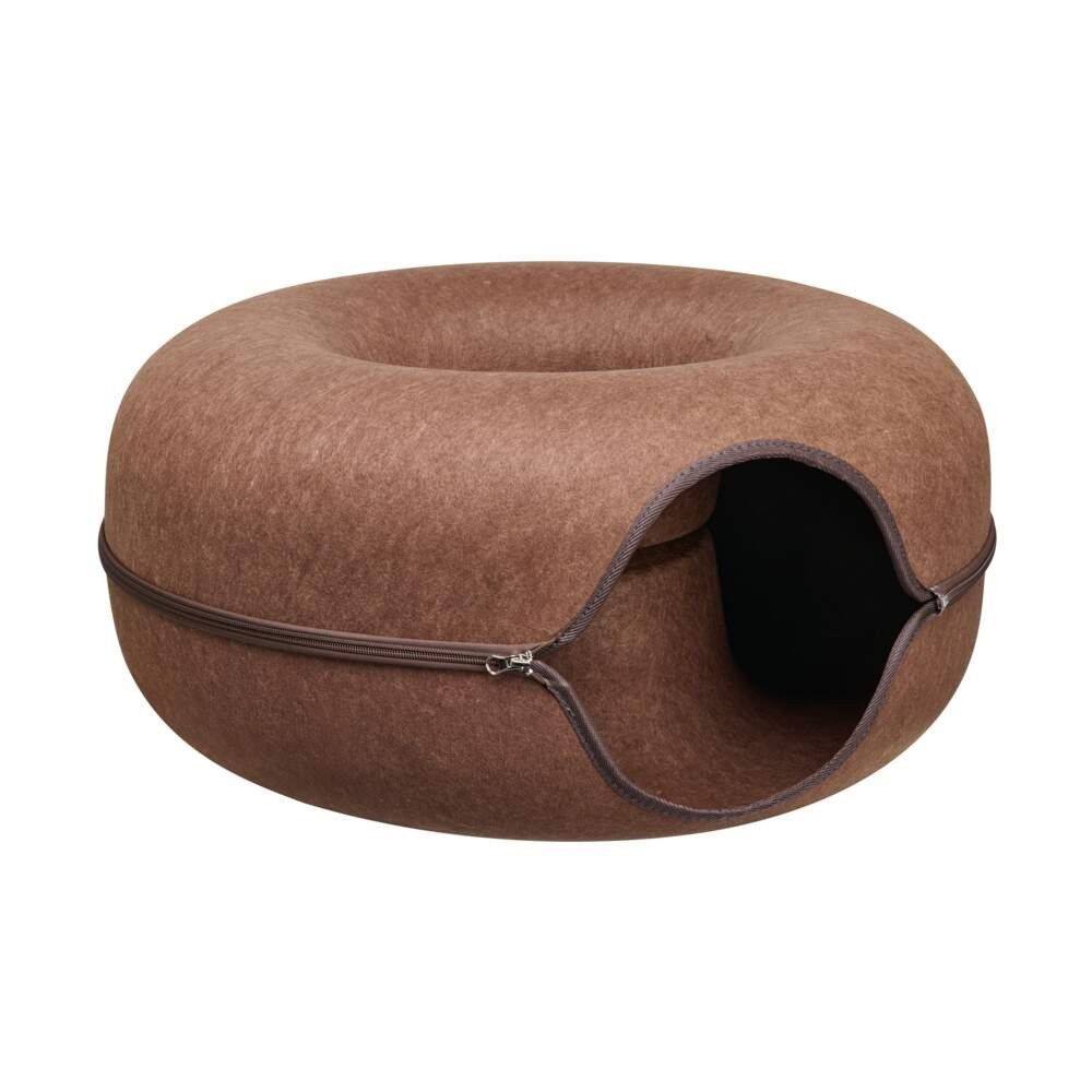 Little&Bigger Breakfast Club bagel felt bed w/zipper brown