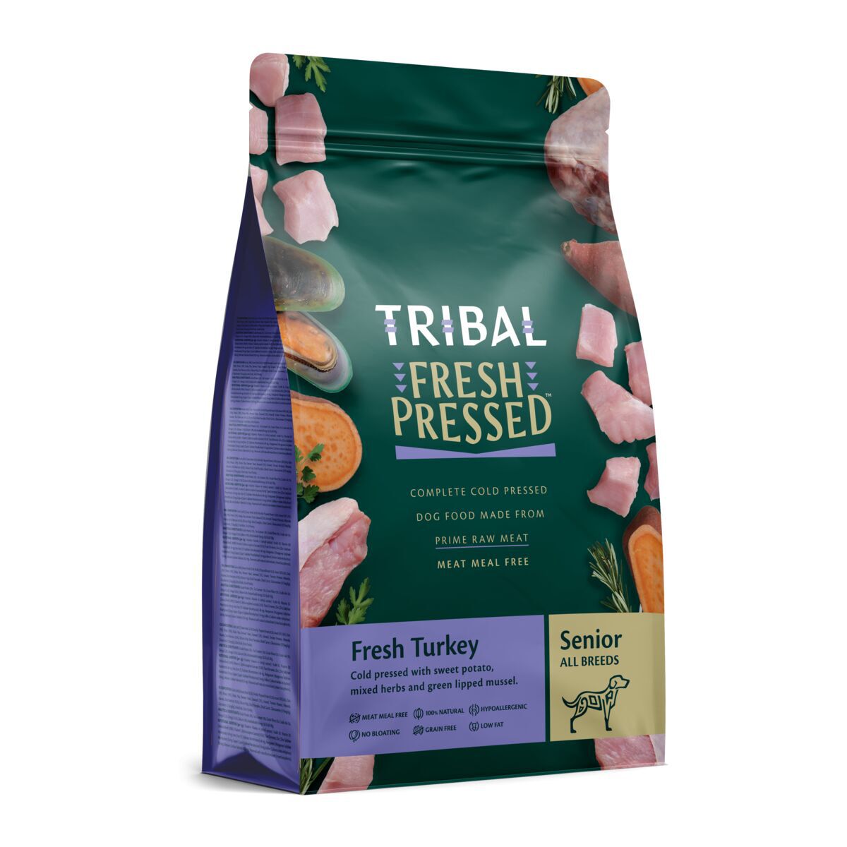 Tribal Fresh Pressed Dog Senior/Light Turkey Tørrfôr til Hund 2,5 kg - Seniorfôr til hund