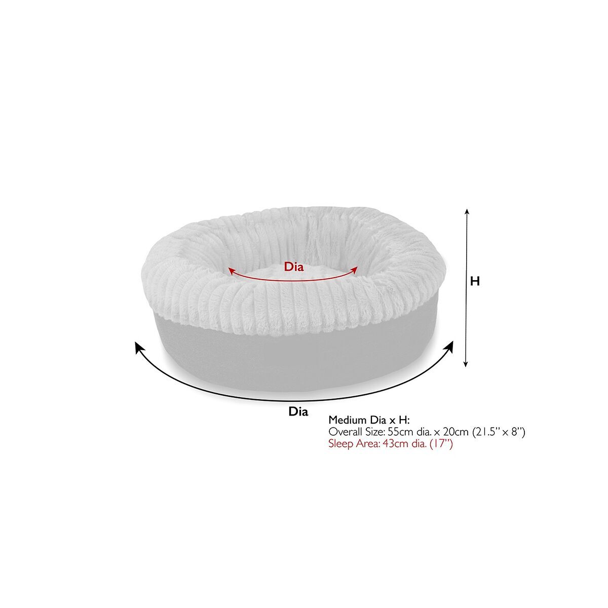 Scruffs Ellen donut bed light gray