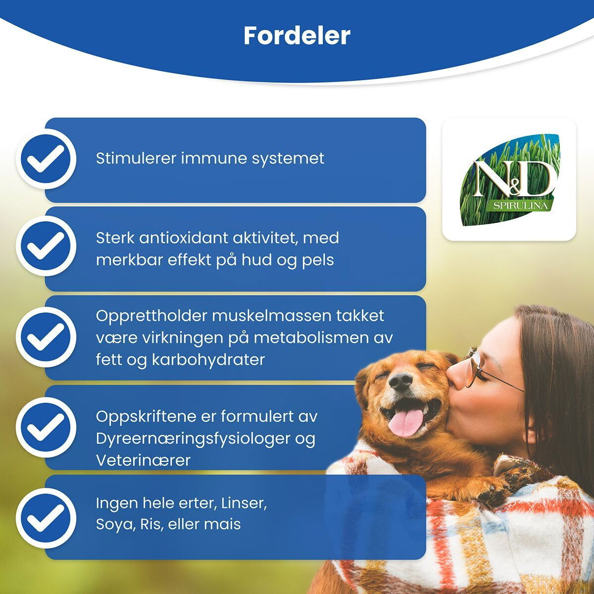 N&D Dog Spirulina&Lamb Puppy M/L 7kg