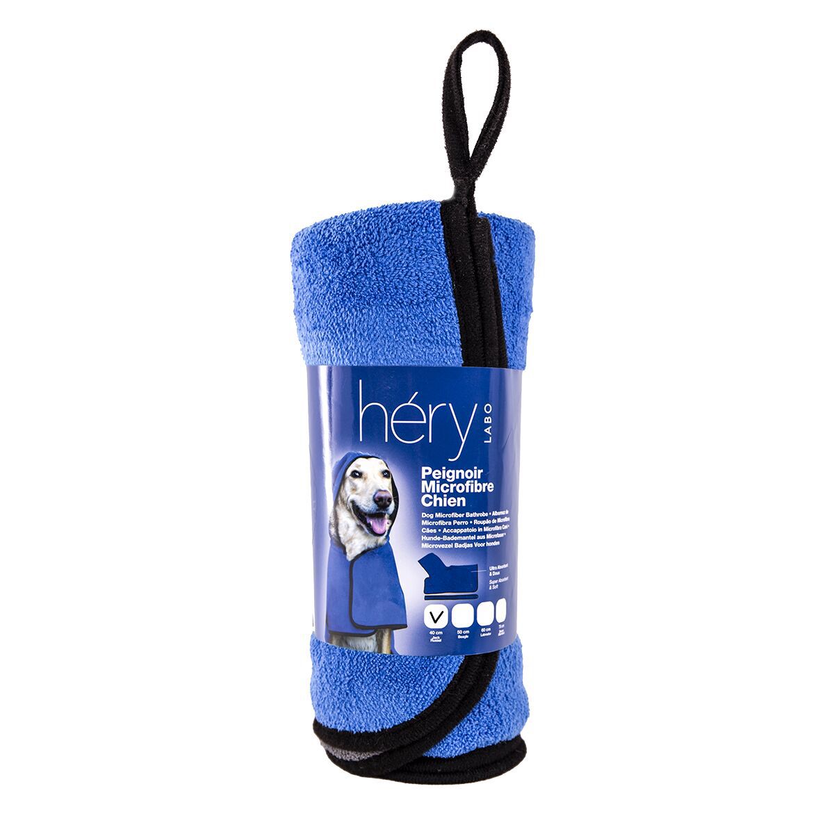 Héry Badekåpe til Hund i Mikrofiber Blå 40cm
