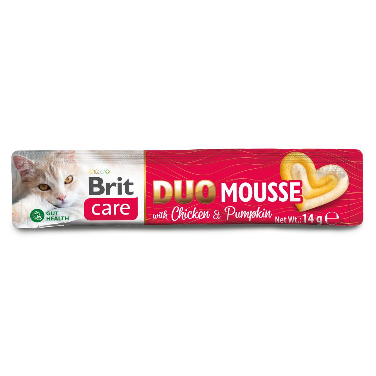 Brit Care Cat Creamy Duo Mousse Chicken & Pumpkin Flytende Kattegodbit 4 x 14 g - Flytende kattesnacks