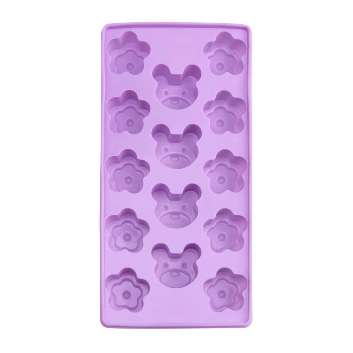 Little&Bigger XOXO treat mold flowers and teddy bears lilac