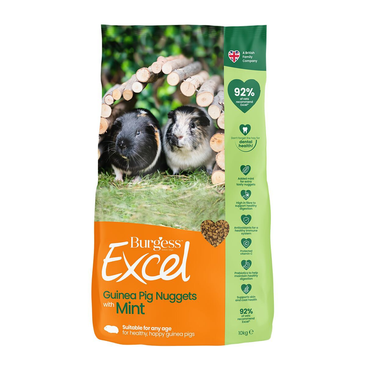 Burgess Excel Guinea Pig Adult with Mint 1,5 kg - Marsvinsmat
