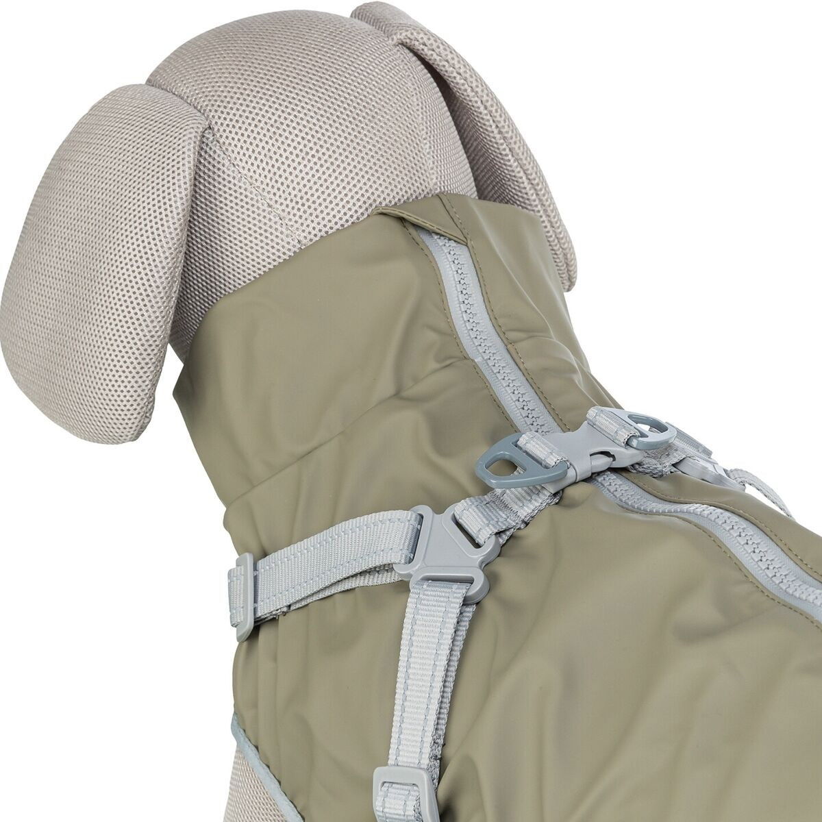 Trixie Pontis rain coat with harness, olive green