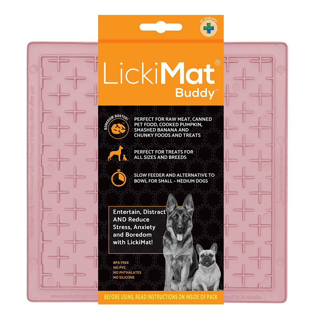 LickiMat Buddy Classic Slikkematte Gul - Slow feeder & slikkematte