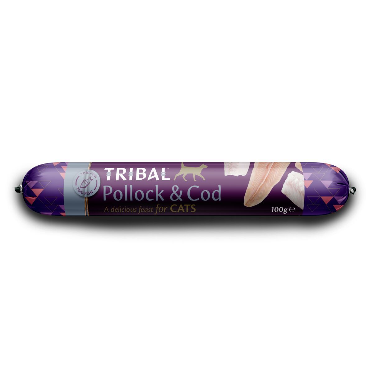 Tribal Cat Pollock & Cod Sausage Kattefôr 100 g - Våtfôr til katt