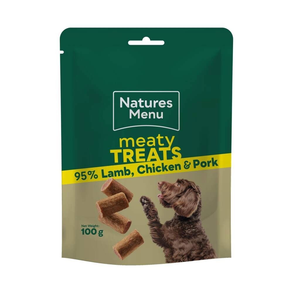 Natures Menu Hundegodbit Chicken, Lamb & Pork 100 g - Godbiter til hund