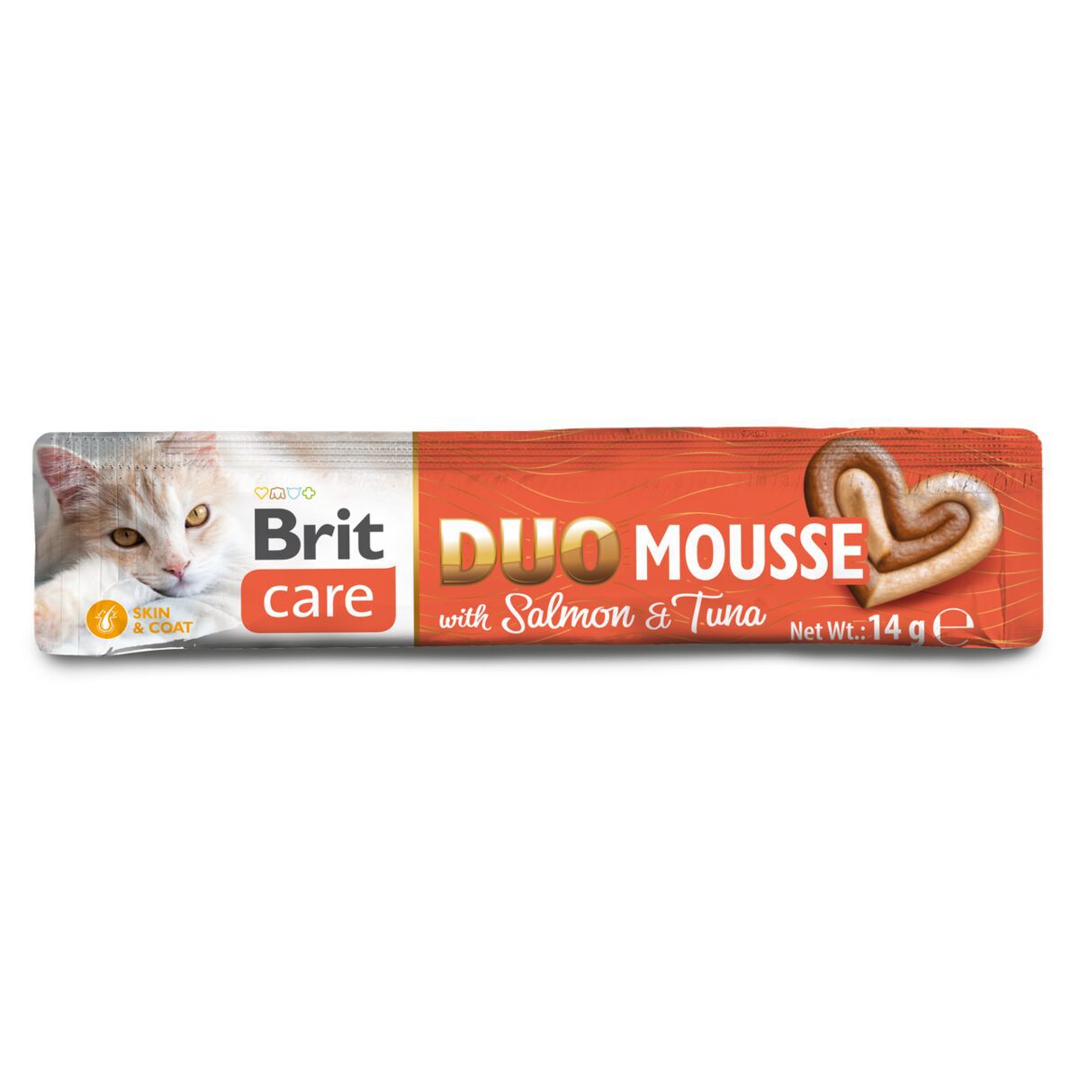 Brit Care Cat Creamy Duo Mousse Salmon & Tuna Flytende Kattegodbit 4 x 14 g - Flytende kattesnacks