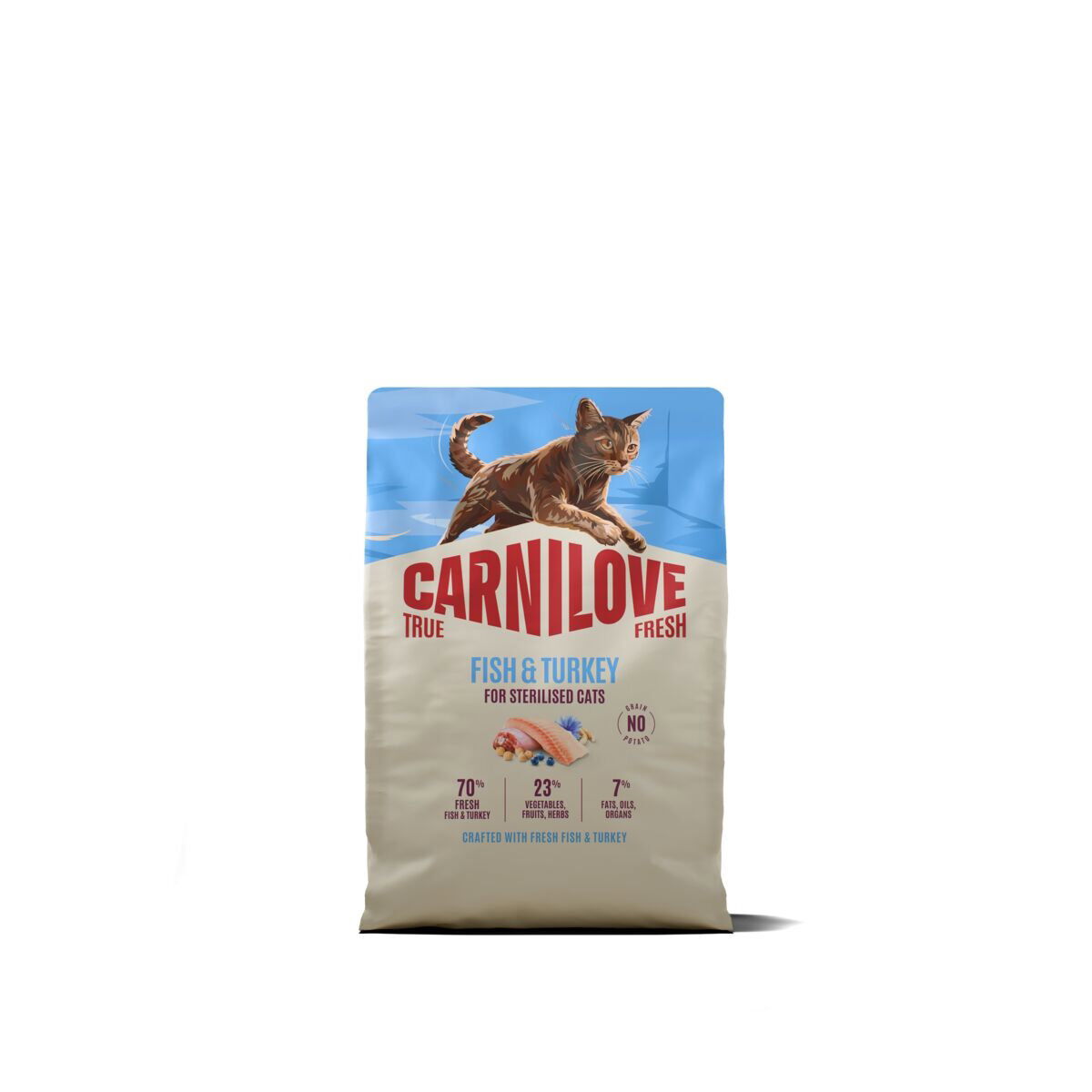 CARNILOVE TRUE FRESH cat dry fish & turkey for sterilised adult all breeds