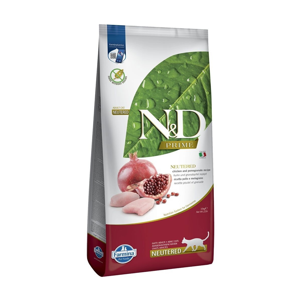 Farmina N&D Prime Cat Chicken & Pomegranate Neutered 10 kg - Tørrfôr til katt