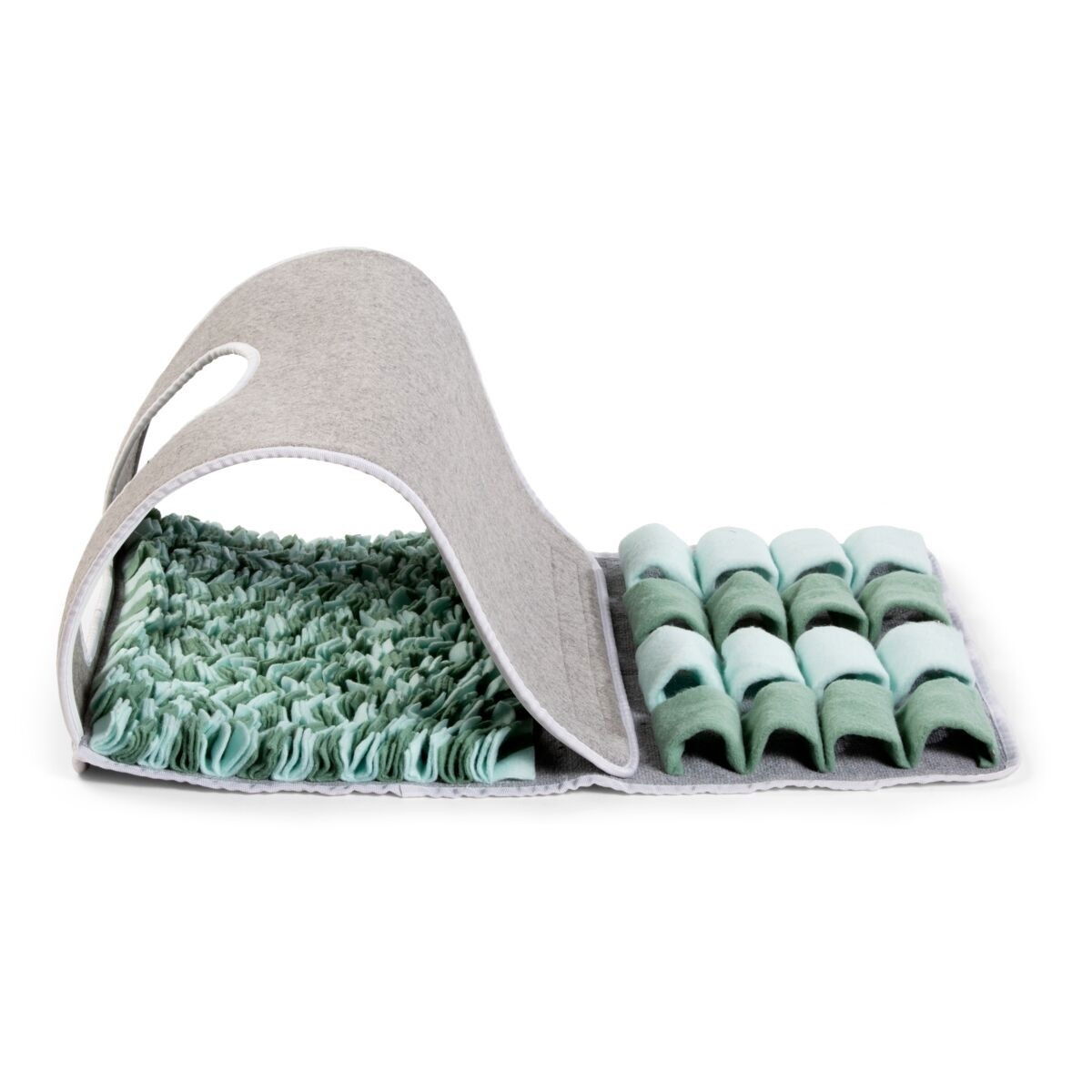 Little&Bigger Shaggy Cat Cave mat green/grey