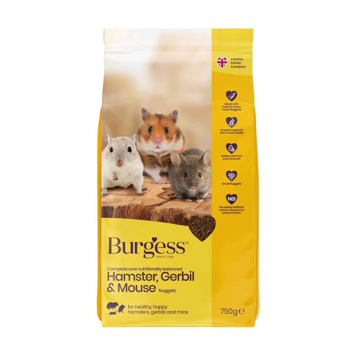 Burgess Hamster, Gerbil & Mouse 750 g - Hamstermat