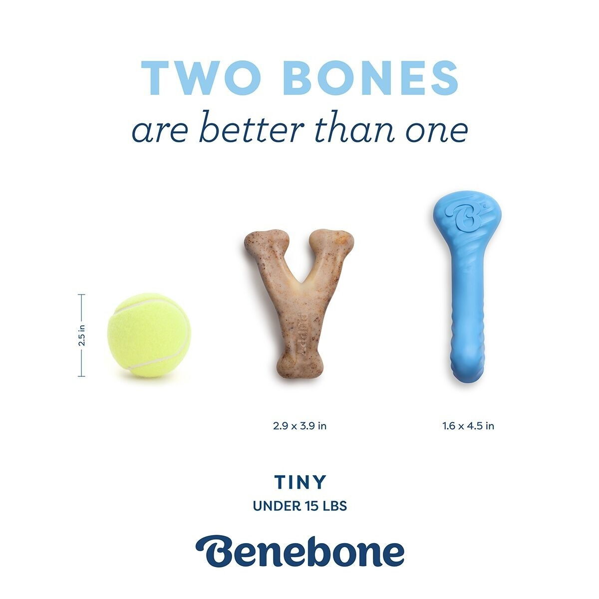 BB Puppy Rubber Bones Bacon Tiny 2pcs