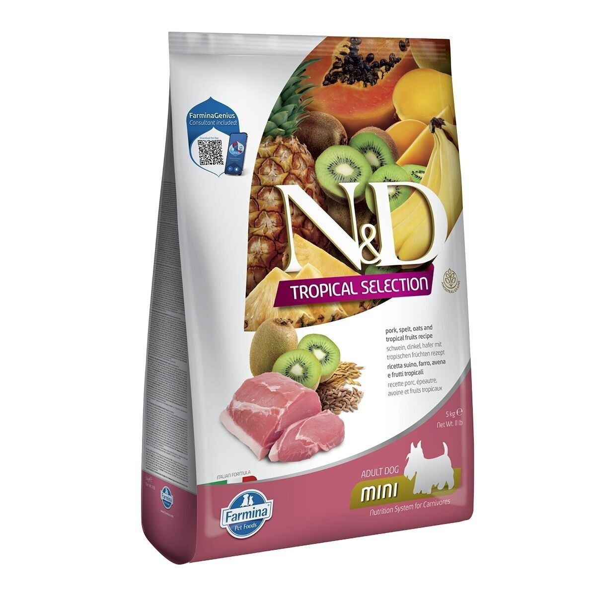 Farmina N&D Dog Tropical Pork Small 5kg - Tørrfôr til hund