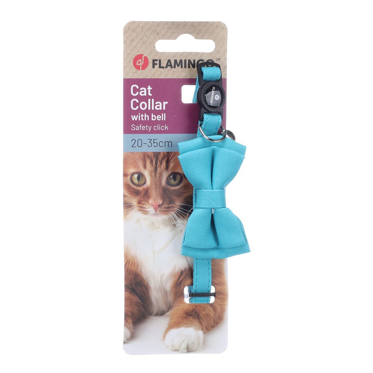 Flamingo Cat Collar with bow tie