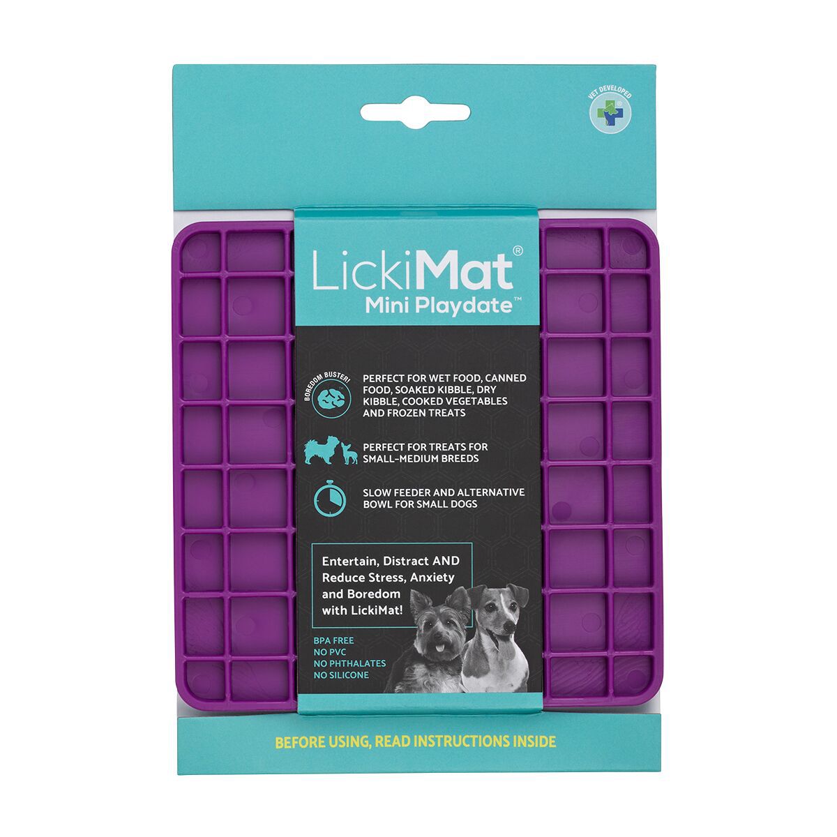 LickiMat Mini Playdate Slikkematte Oransje - Slow feeder & slikkematte