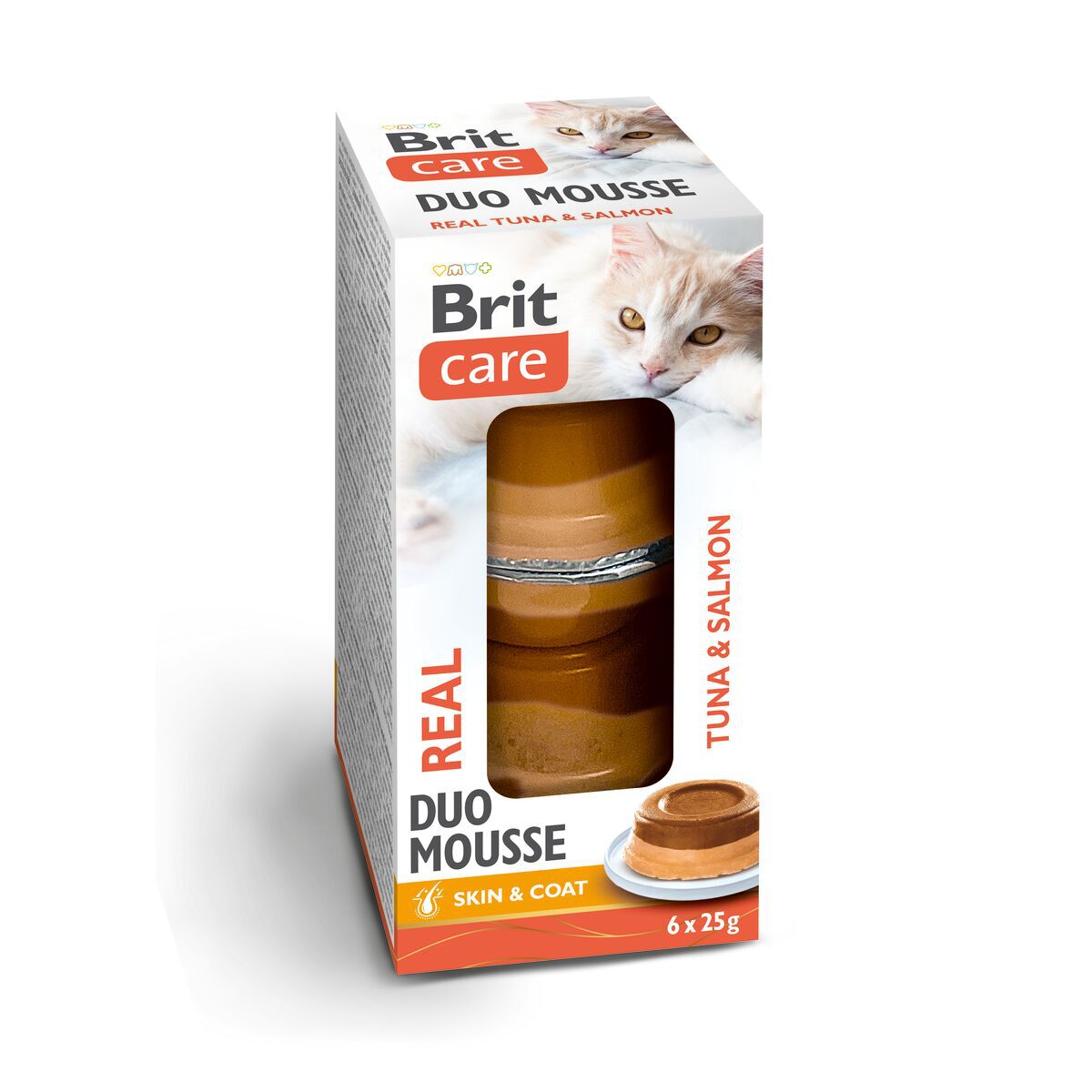 Brit Care Cat Double Layer Mousse Real Tuna & Salmon Våtfôr til Katt 6x25 g