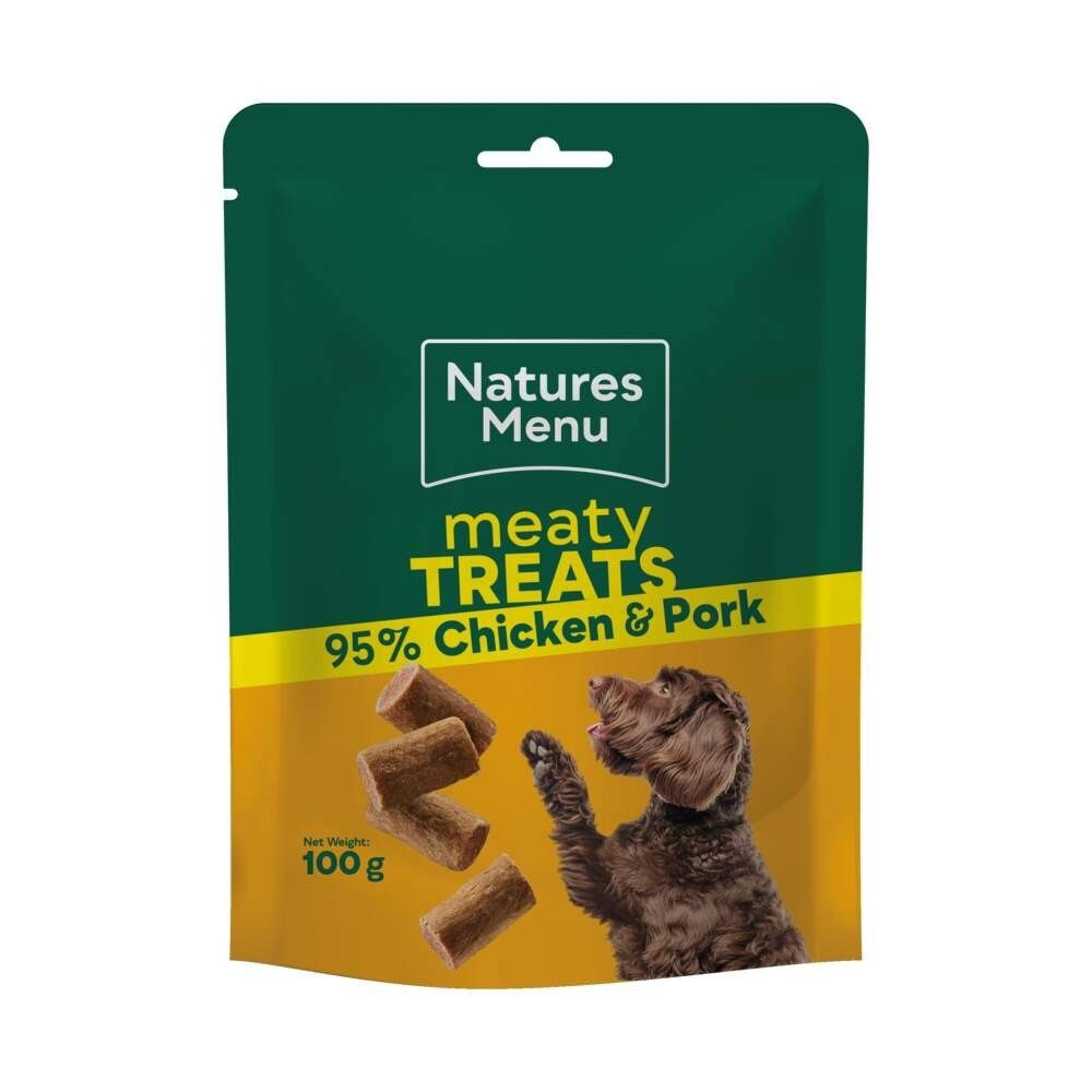 Natures Menu Hundegodbit Chicken & Pork 100 g - Godbiter til hund