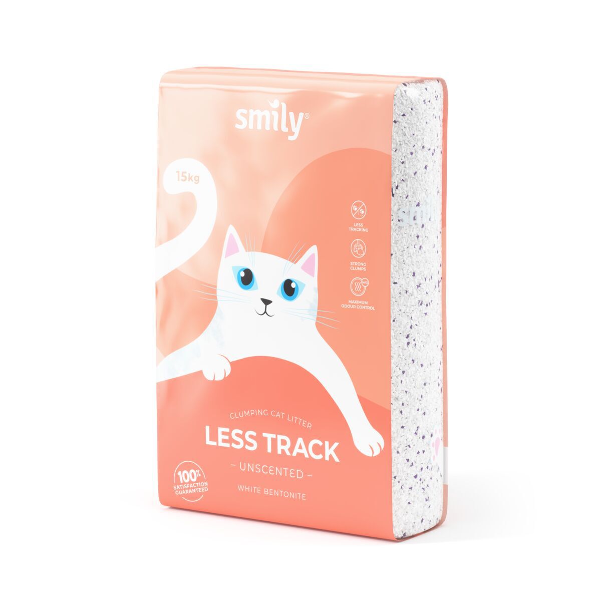 Smily White Bentonite Less Track Kattesand 15 kg