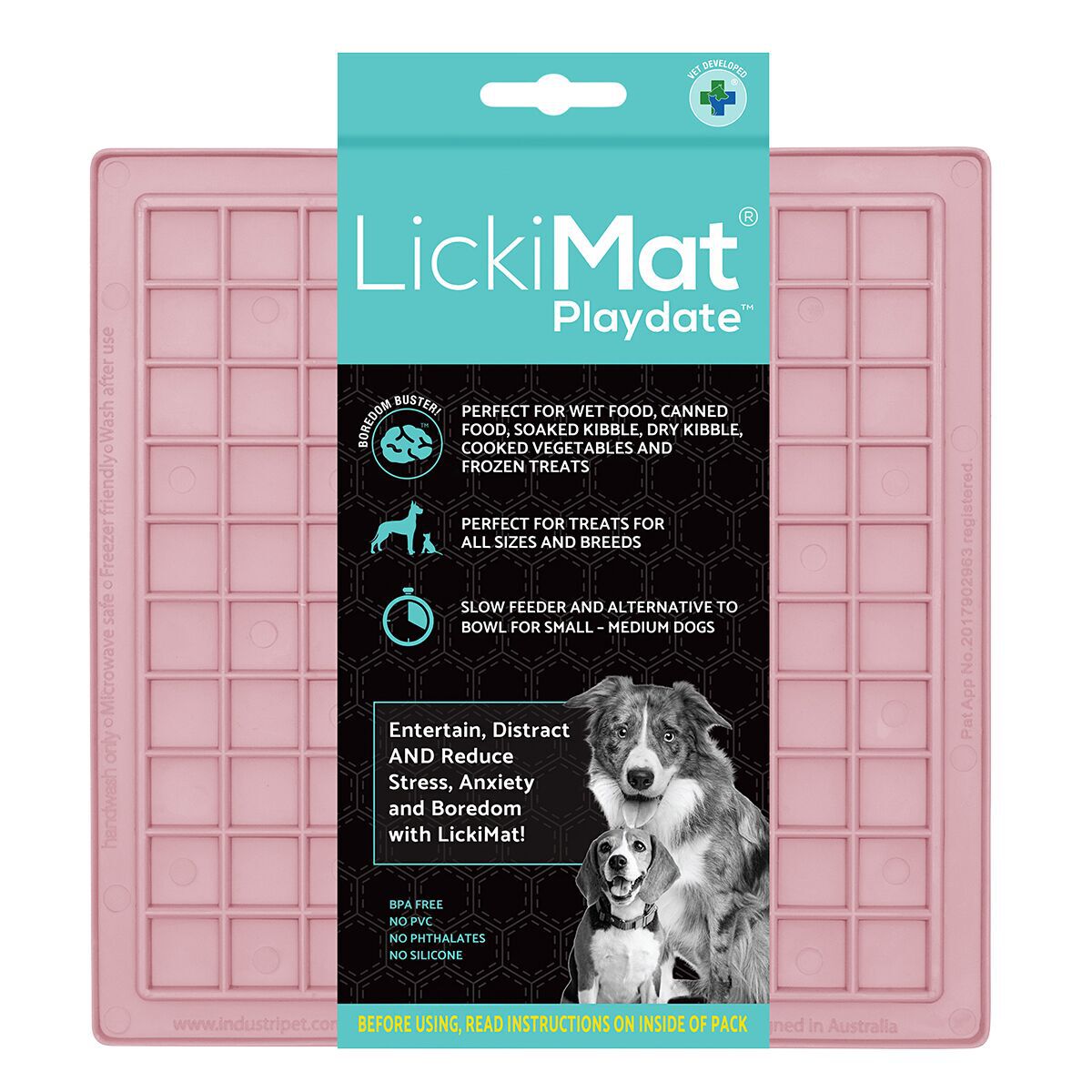 LickiMat Playdate Classic Slikkematte Lila - Slow feeder & slikkematte