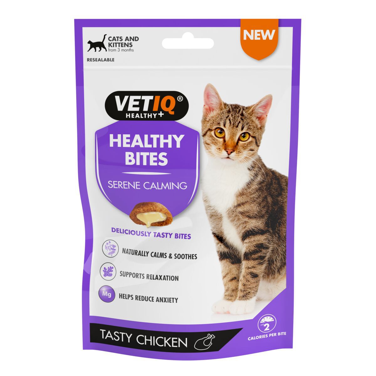 VetIQ Cat Healthy Bites Calming Godbit til Katt & Kattunge 65 g - Funksjonelle godbiter katt