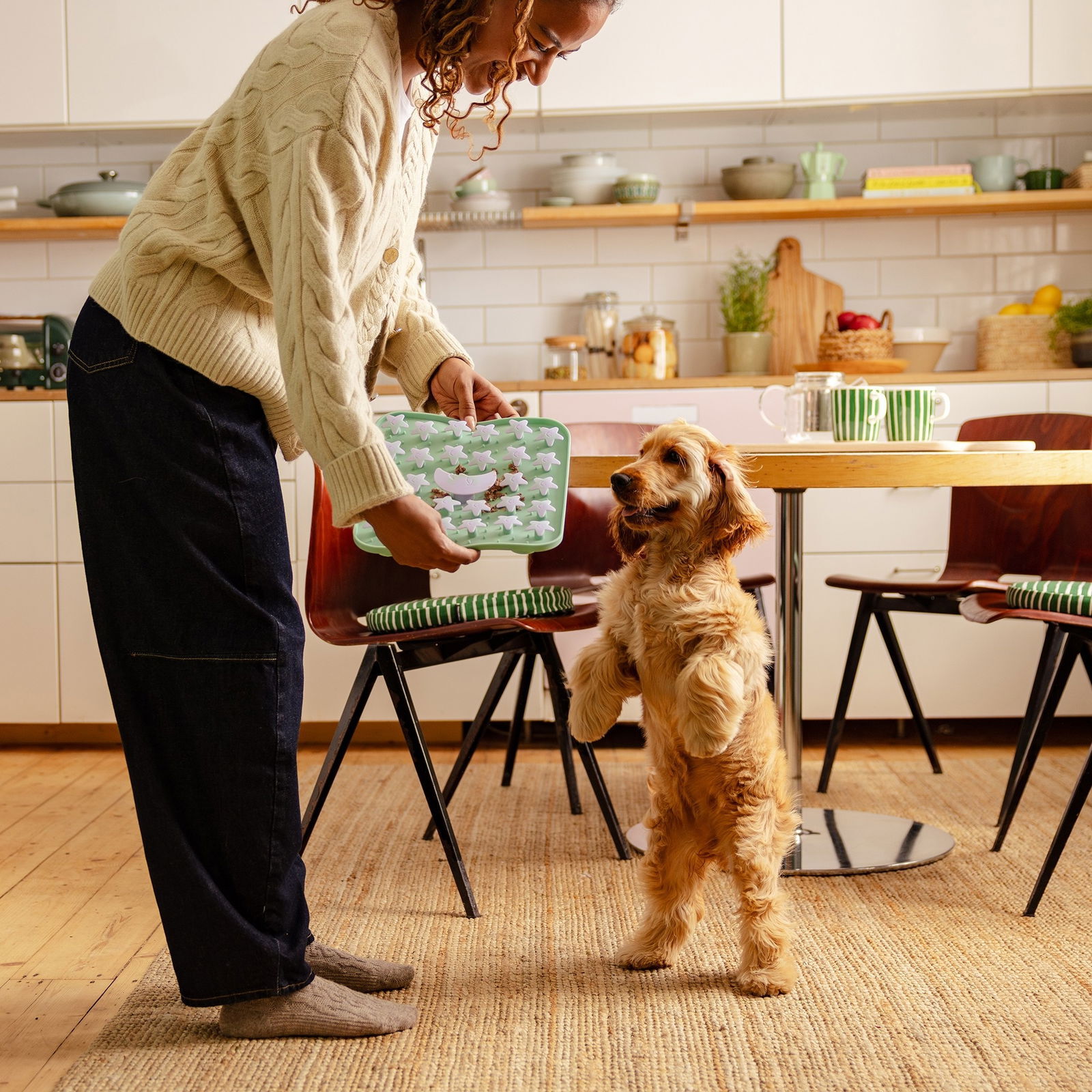 Little&Bigger Moon Man 3D sniffy tray moon and stars turquoise