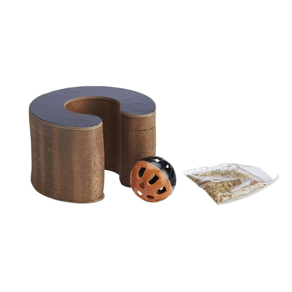 Little&Bigger Active Cat interactive toy & scratchboard with plastic ball and jingle