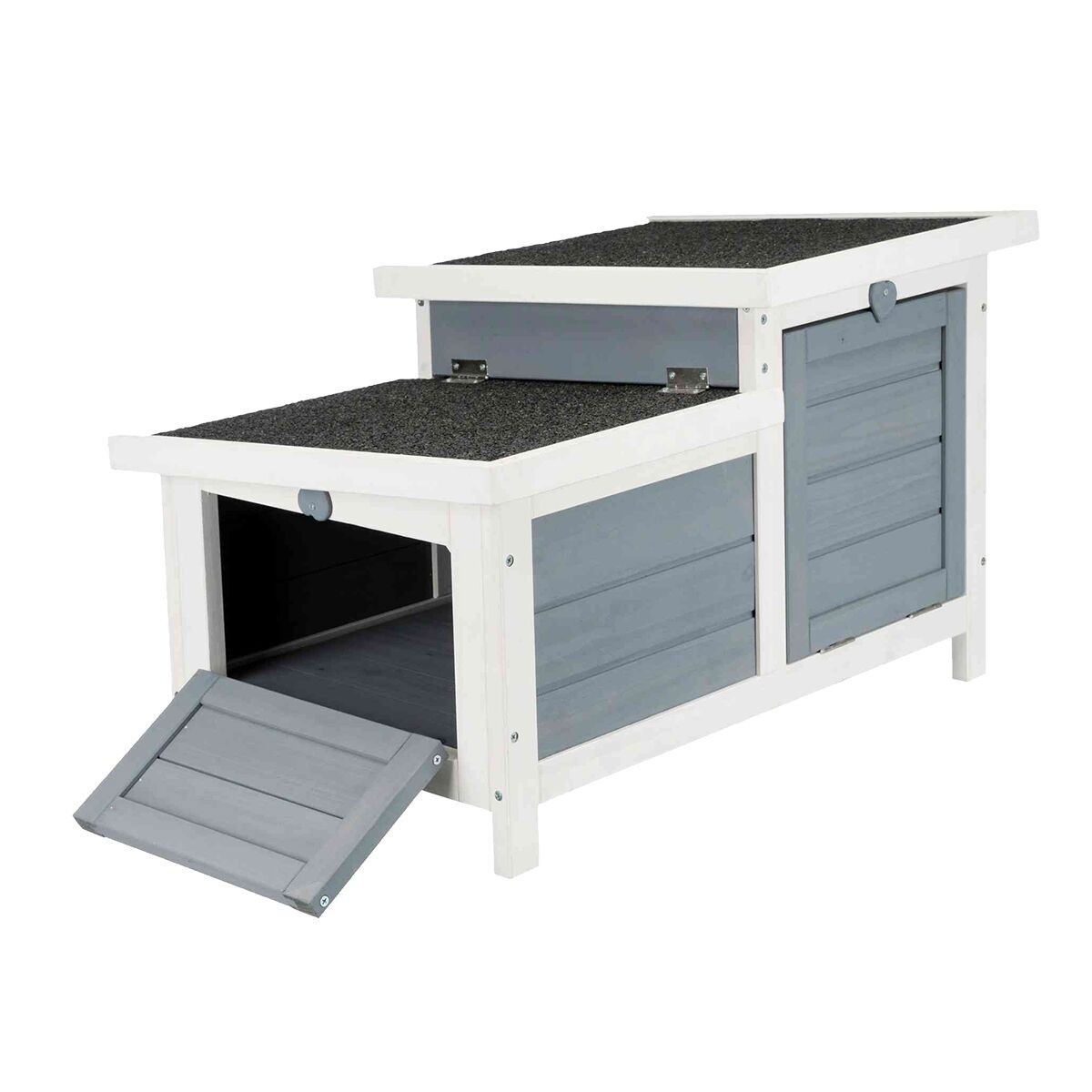 TRIXIE Natura small anim hutch 2exits gr/wh