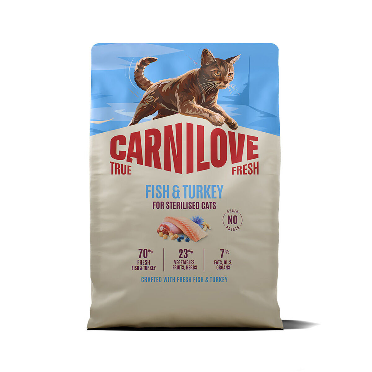 CARNILOVE TRUE FRESH cat dry fish & turkey for sterilised adult all breeds