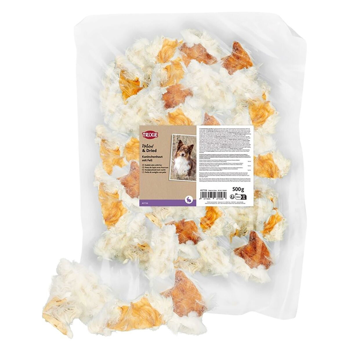 Trixie Rabbit skin with fur 500g