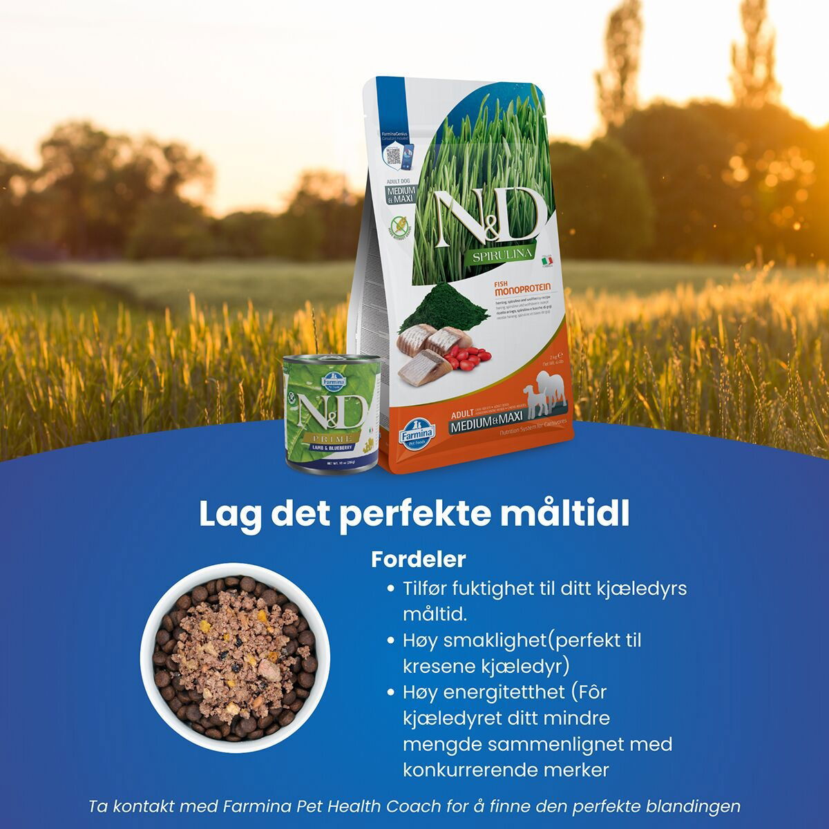 N&D Dog Spirulina&Herring M/L 2kg