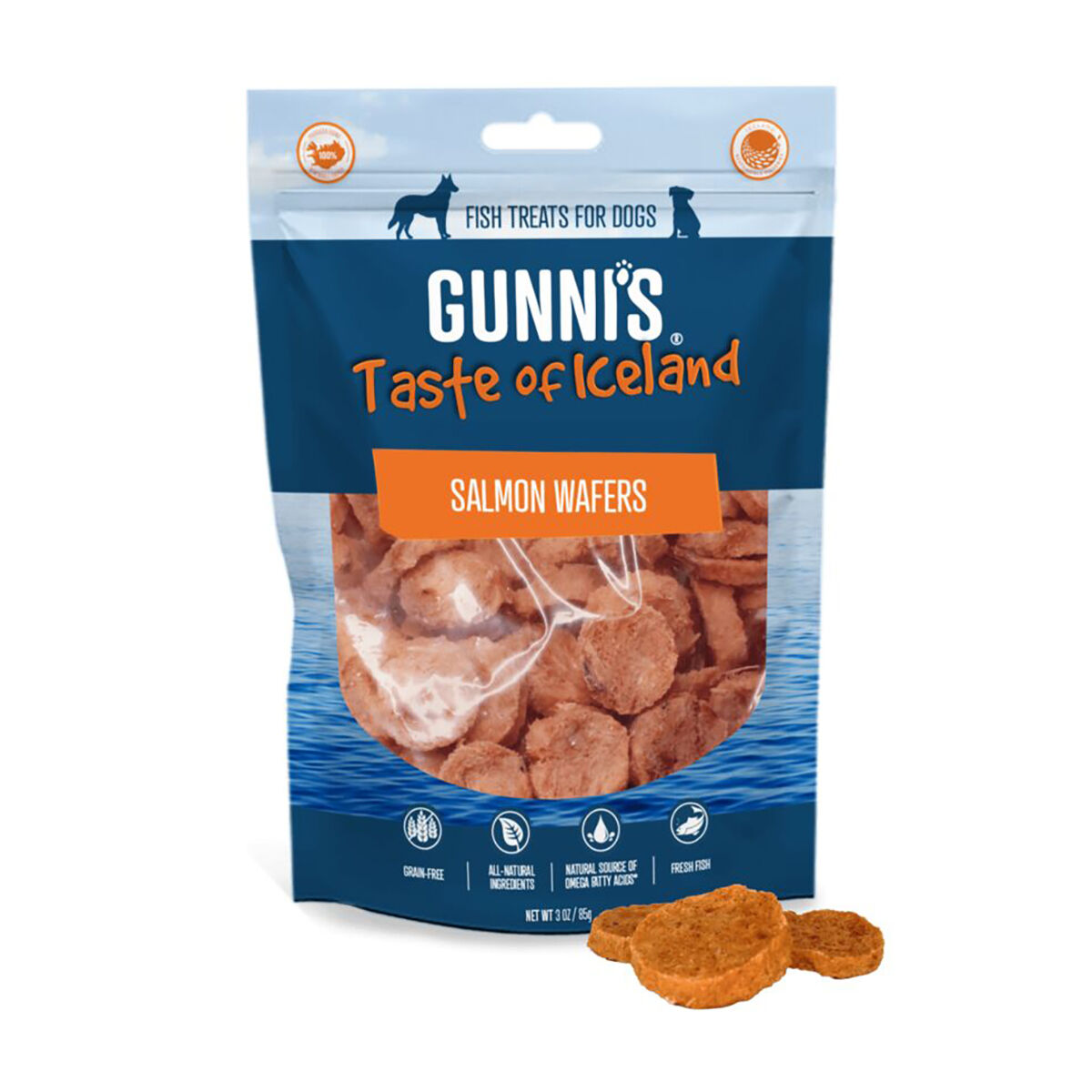 Gunni's Salmon Wafers Hundegodbit 70 g - Godbiter til hund