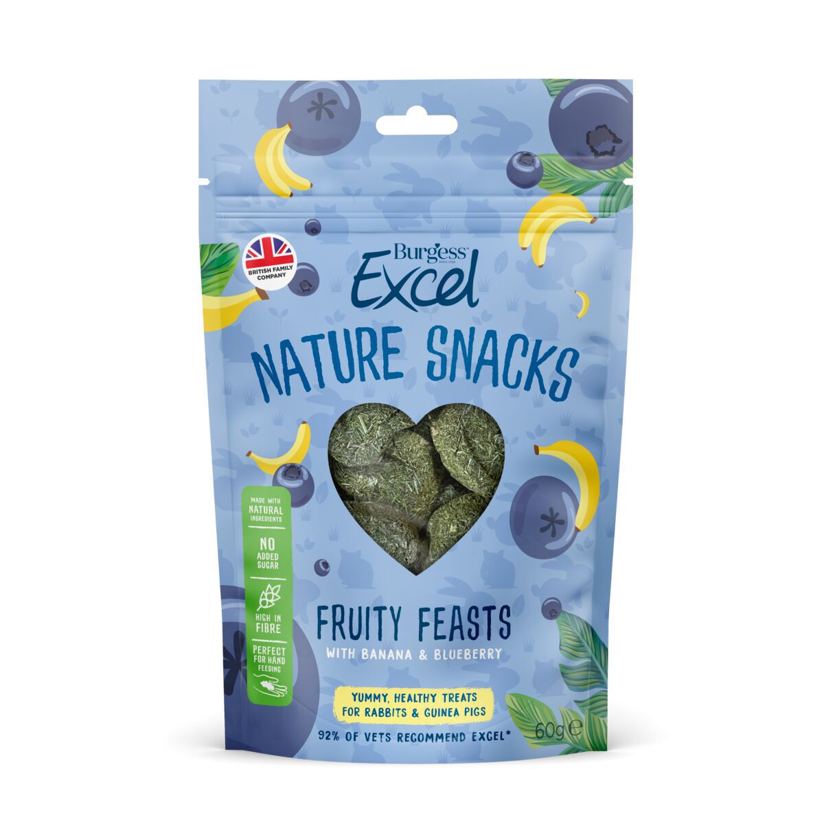 Burgess Excel Natures Snack Fruit Feasts Godbit til Kanin & Marsvin 60 g - Kaningodteri