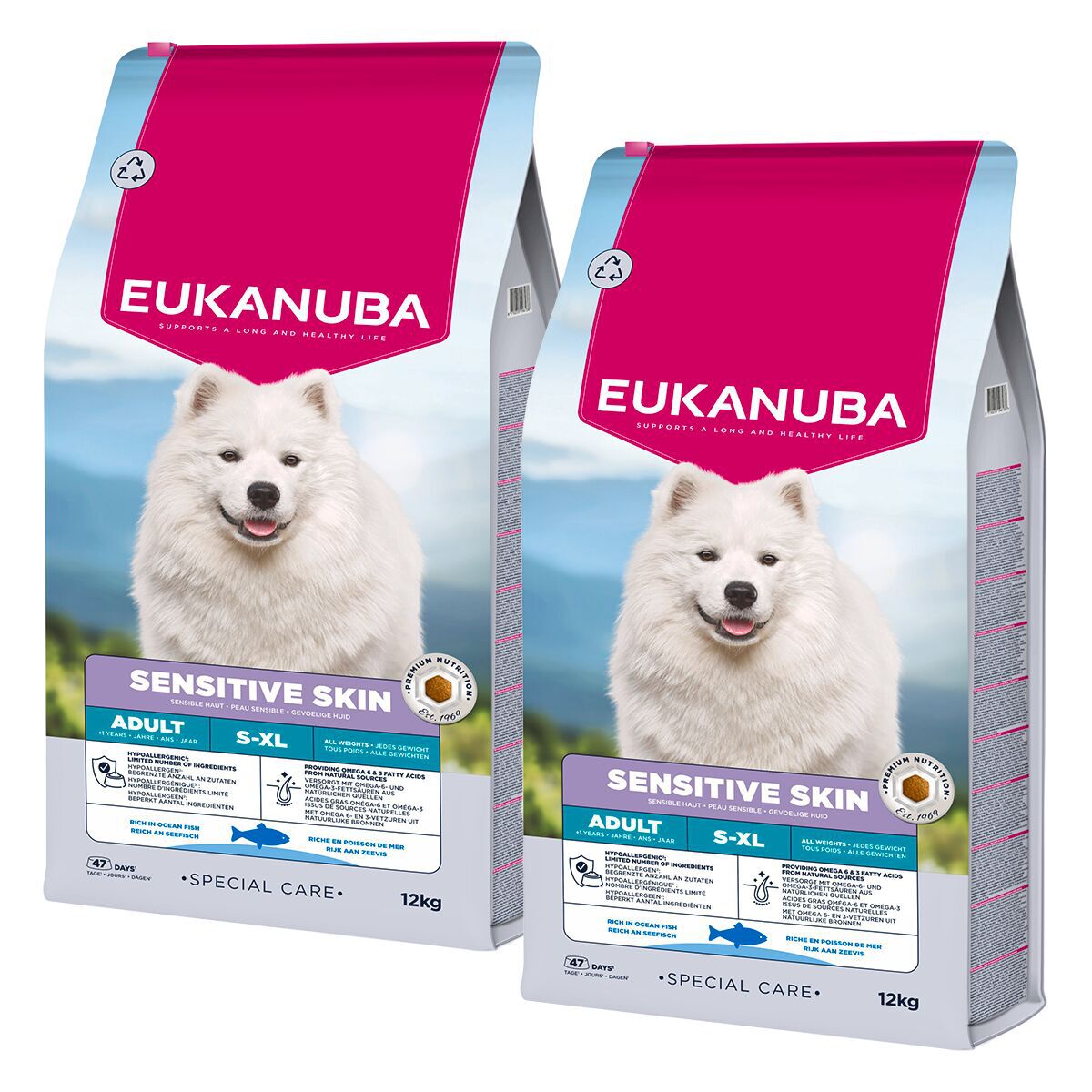 Eukanuba Daily Care Adult  Sensitive Skin 2 x 12kg