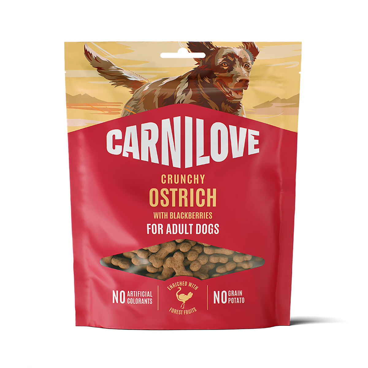 CARNILOVE Dog CRUNCHY Snack Ostrich with Blackberries 200 g
