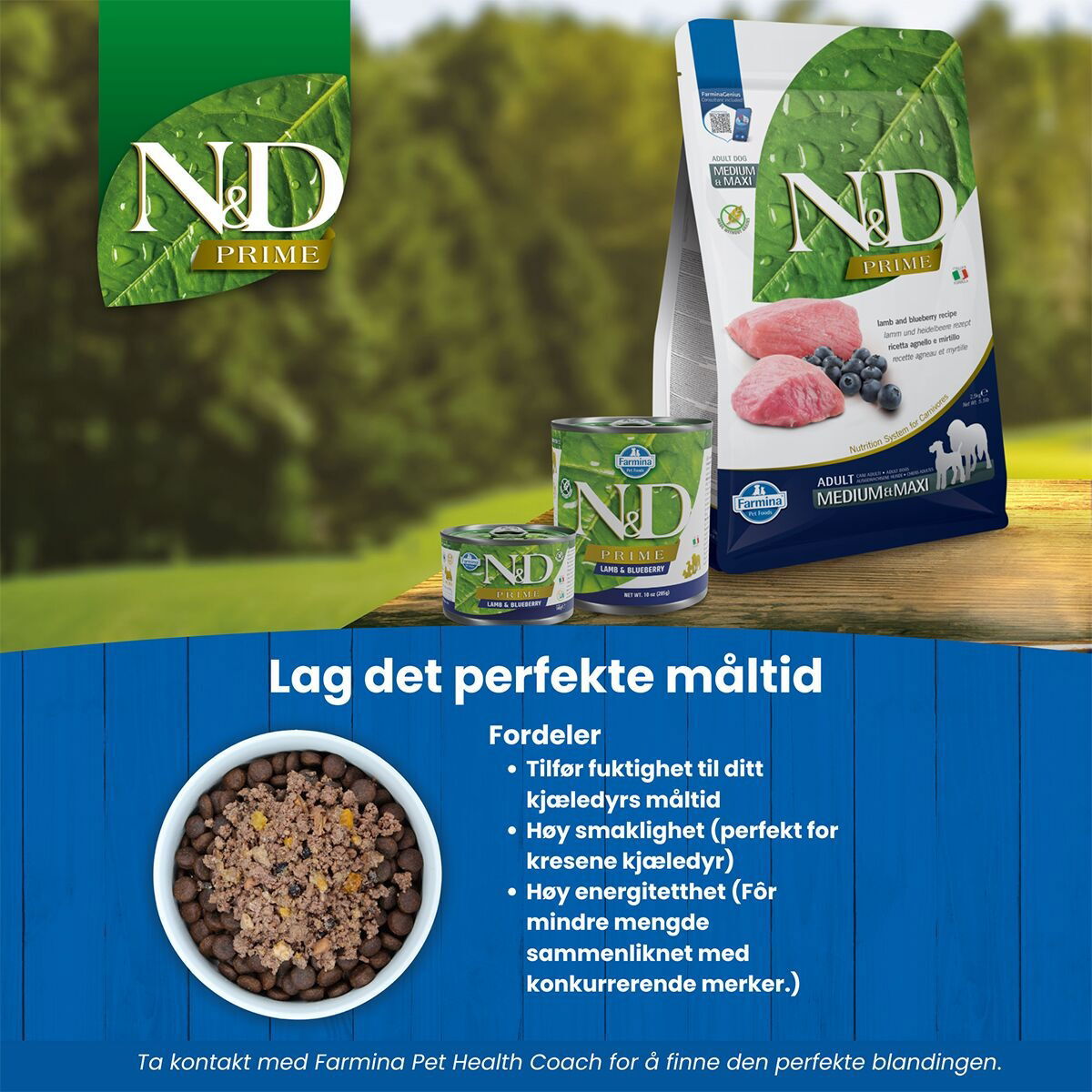 N&D Prime Dog Lamb&Blueberry M/L 12kg