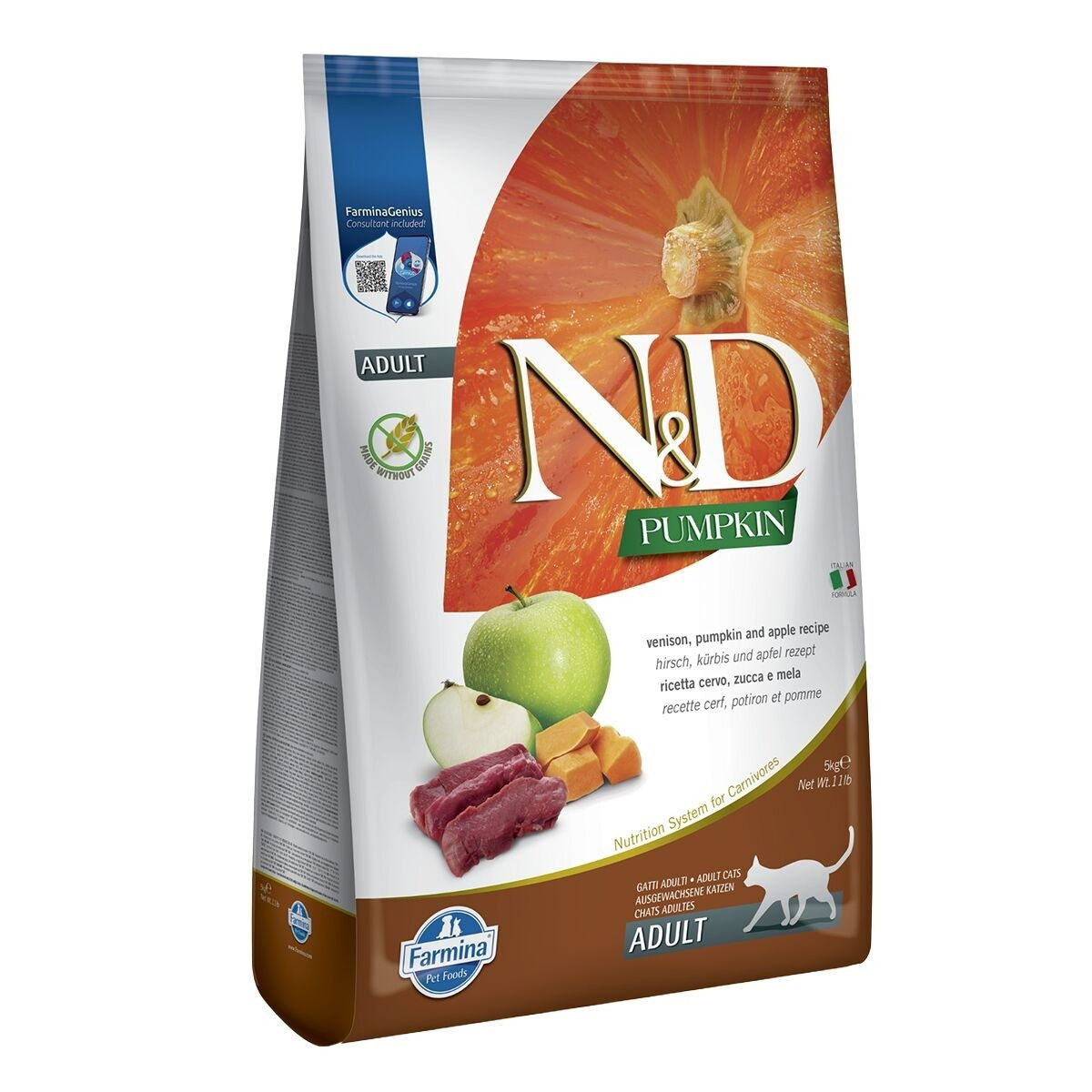 Farmina N&D Cat Pumpkin, Venison & Apple 5kg - Kattemat for sterilisert katt