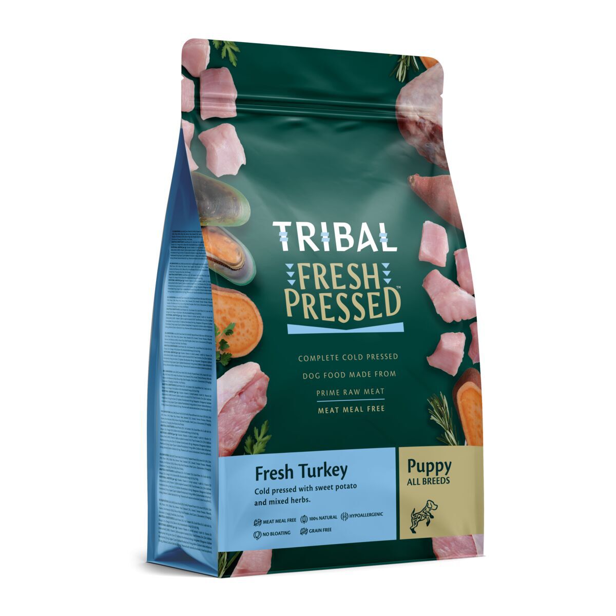 Tribal Fresh Pressed Dog Puppy Turkey Tørrfôr til Valp 2,5 kg