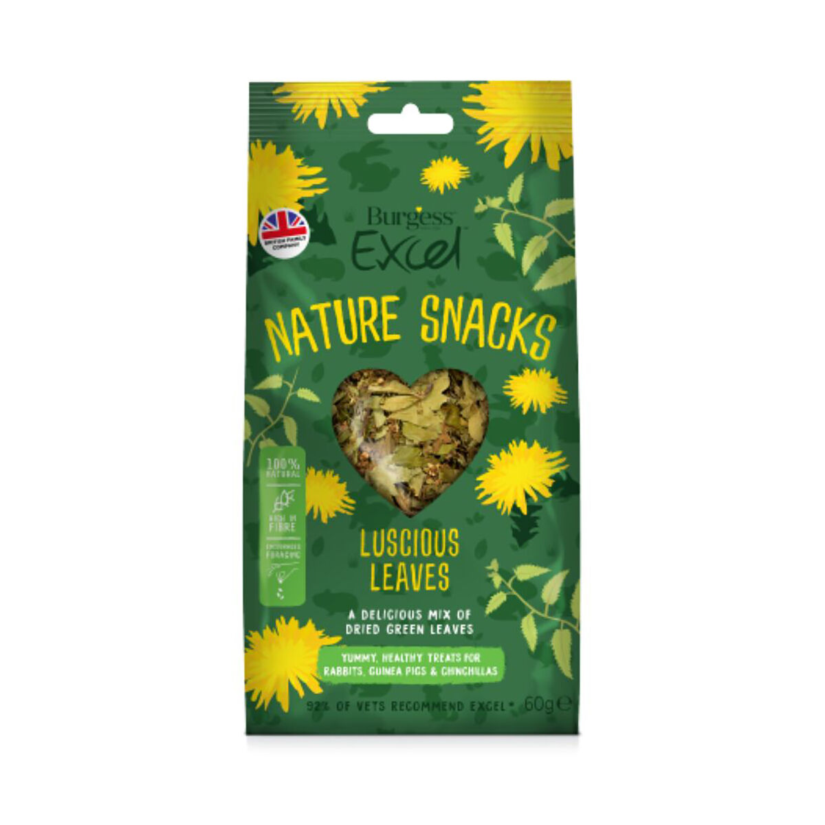 Burgess Excel Luscious Leaves Smådyrgodbit 60 g - Kaningodteri