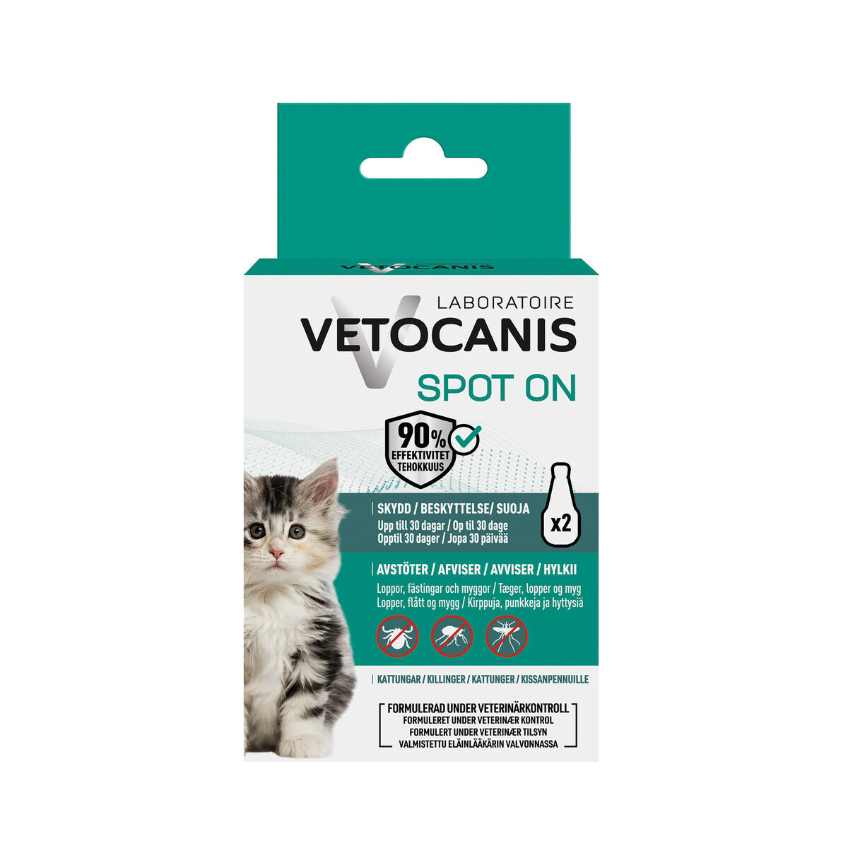 Vetocanis Anti-parasitt Spot on Kitten 2 x 0,6 ml - Flåttmiddel katt