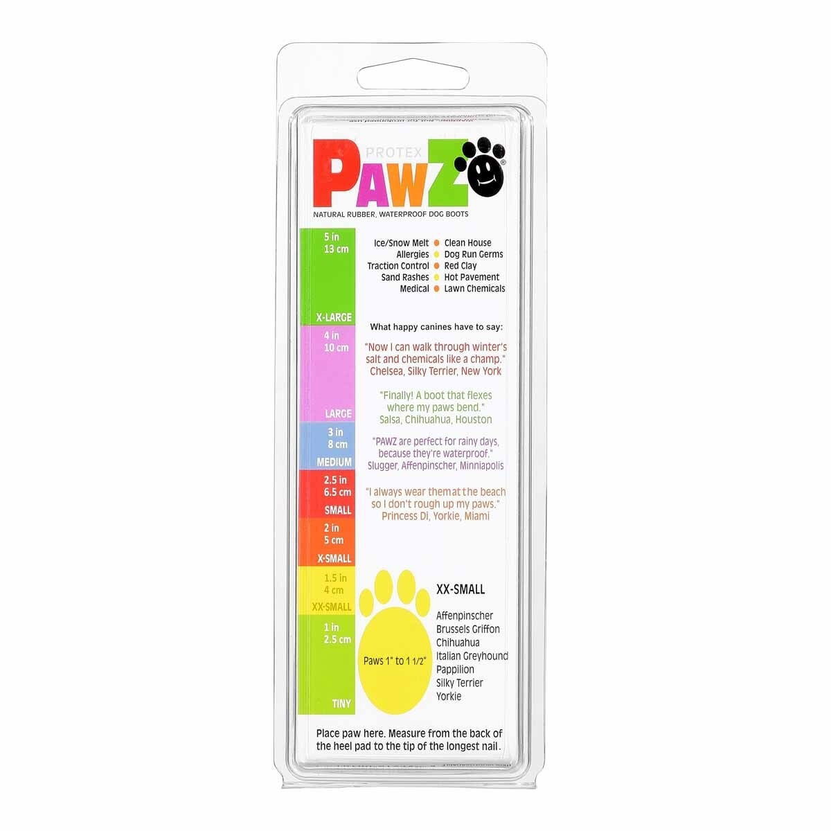 PawZ dog rubber boots color 12pcs