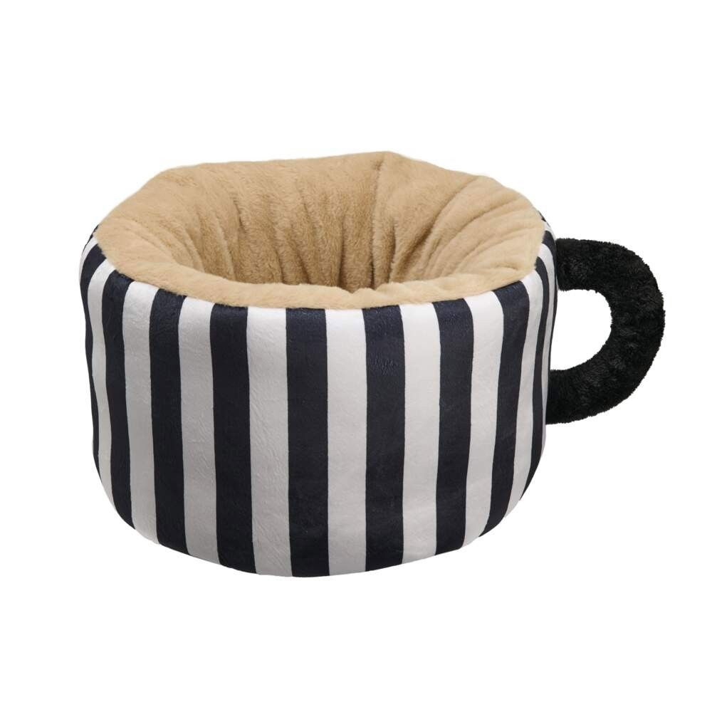 Little&Bigger Breakfast Club coffee mug cat bed black and white striped